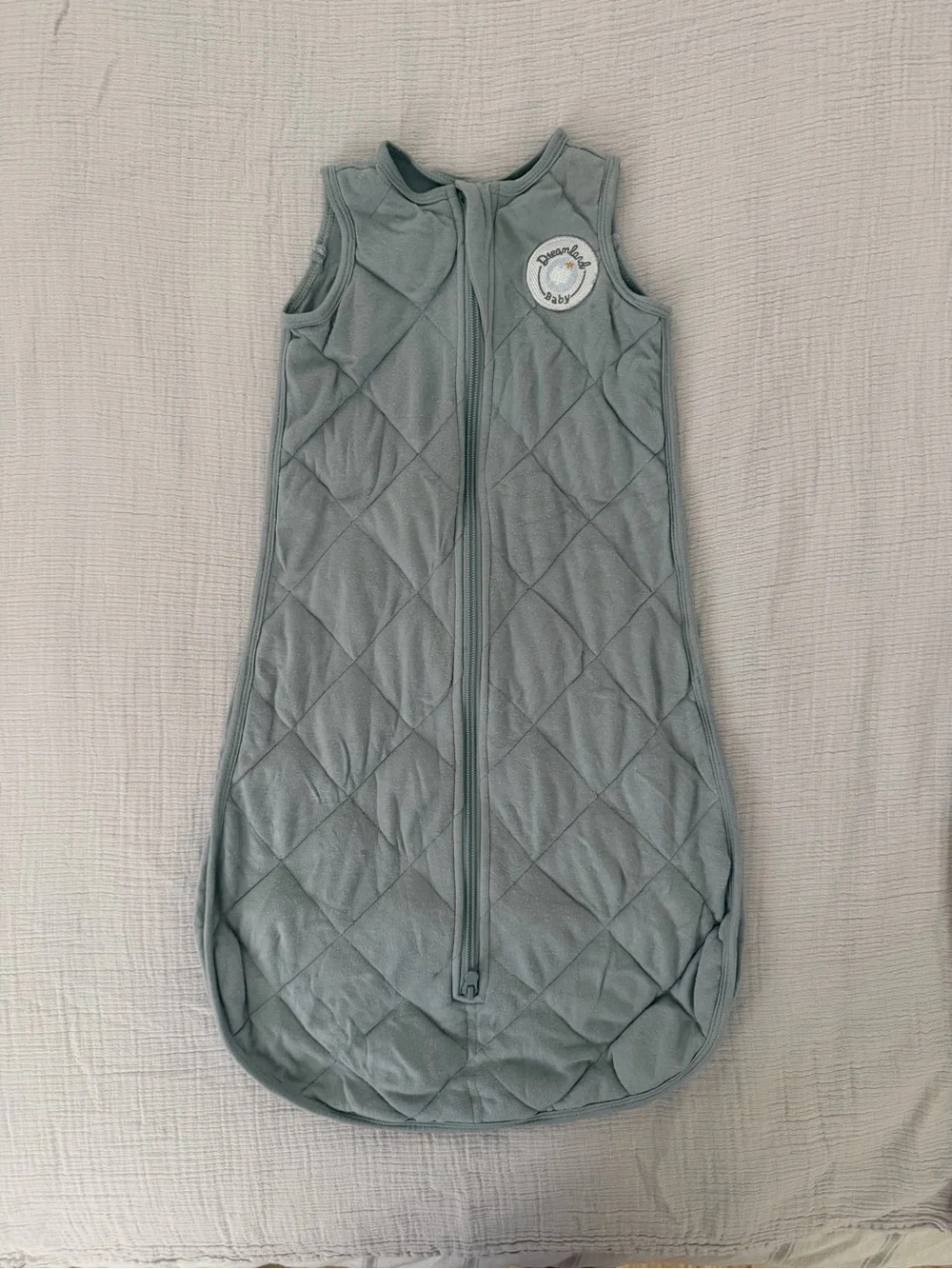 Quilted Grey Baby Sleep Sack with Front Zipper